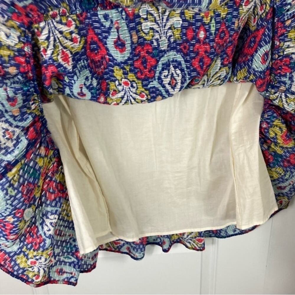 NWOT ANTHROPOLOGIE Skirt M“Edith”Paisley Floral Bow-Tie Ruffle Pull-Up Pocket - Picture 5 of 9